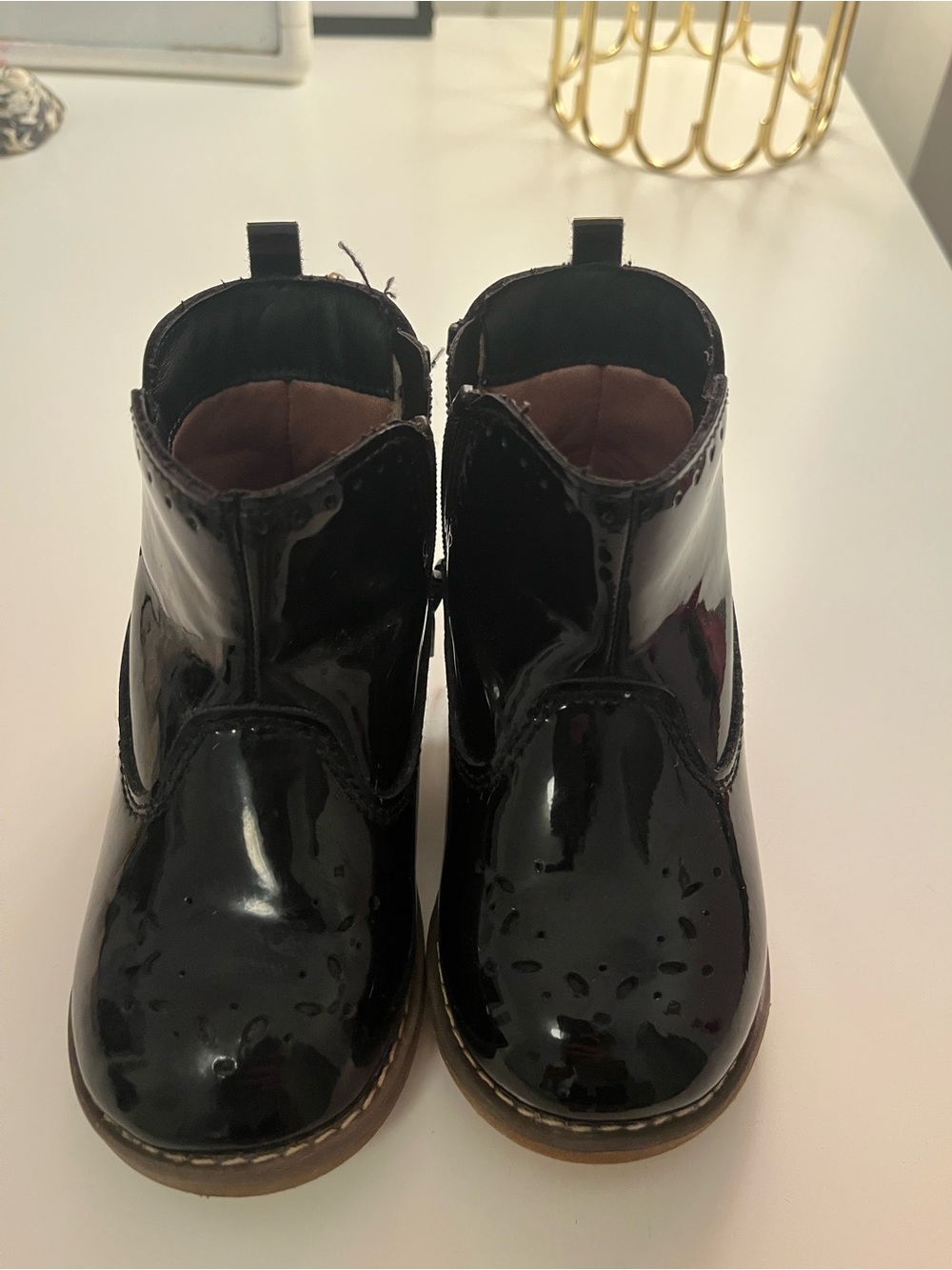 Stride Rite Black Patent Chelsea-Style Kids Boots